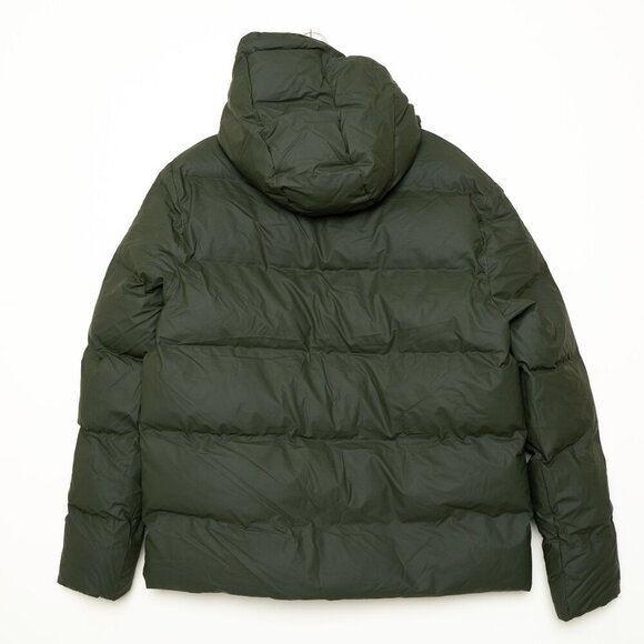 Rains Puffer Down Jacket Waterproof Vegan Unisex Green - Picture 8 of 13